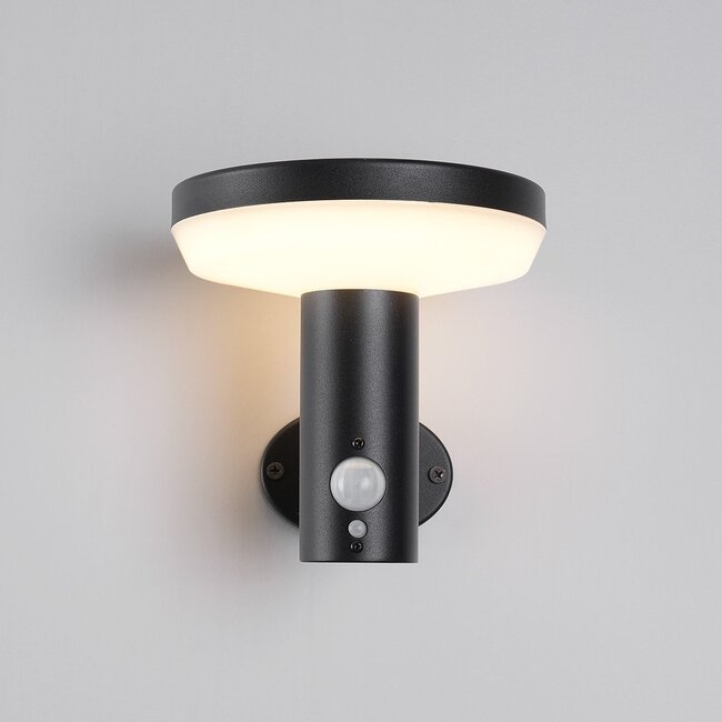Moderne Solar-Außenwandleuchte Dimmy mit Sensor - schwarz