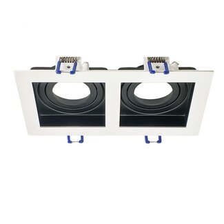 Modernes schwenkbares Downlight 2-flammig schwarz mit weiß - Eli