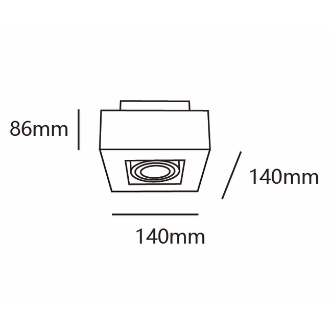 Luxuriöser schwarzer Aufbaustrahler - Ben