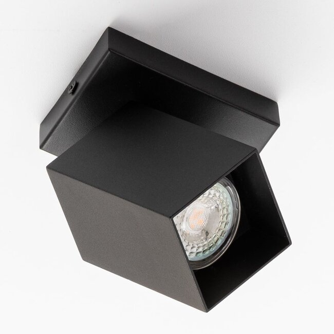 Industrieller mattschwarzer Deckenspot - Ari