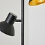 Industrial-Stehlampe Bailey 3-flammig in Schwarz mit Gold