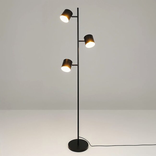3-flammige Stehlampe Diego - Schwarz im Industrial-Design