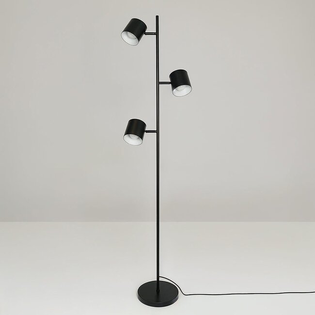 3-flammige Stehlampe Diego - Schwarz im Industrial-Design