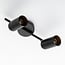 Deckenlampe Cody 2-flammig in Schwarz mit Gold