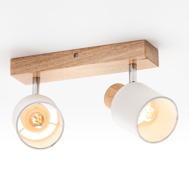 Deckenlampe aus Holz mit 2 Spots - Vicky