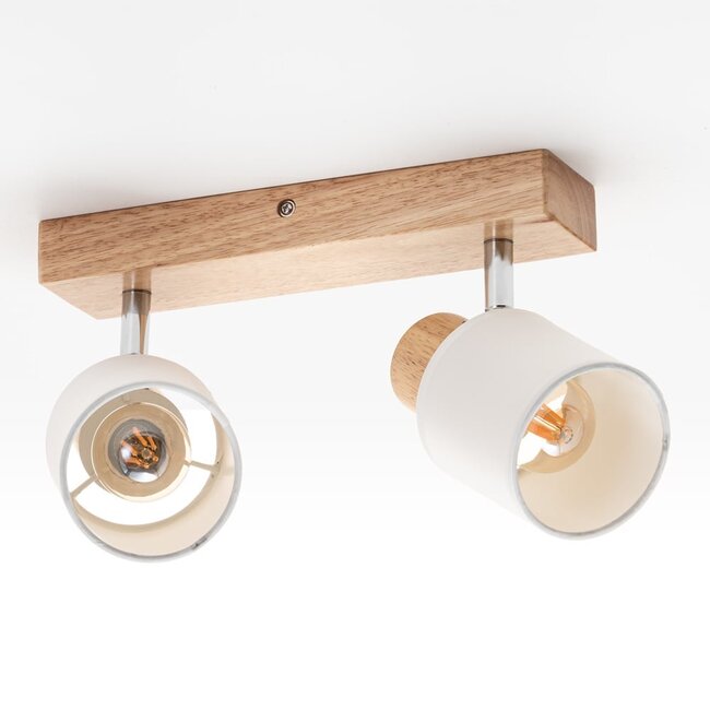 Deckenlampe aus Holz mit 2 Spots - Vicky