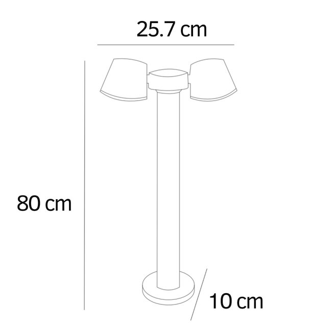 Verstellbare Sockelleuchte Penny - Schwarz mit integrierter LED