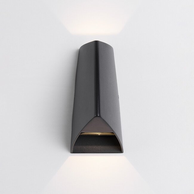 Design 2-flammige Außenwandleuchte Romy - Schwarz mit integrierter LED