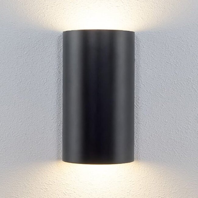 2-flammige Außenwandleuchte Lila - Schwarz mit integrierter LED
