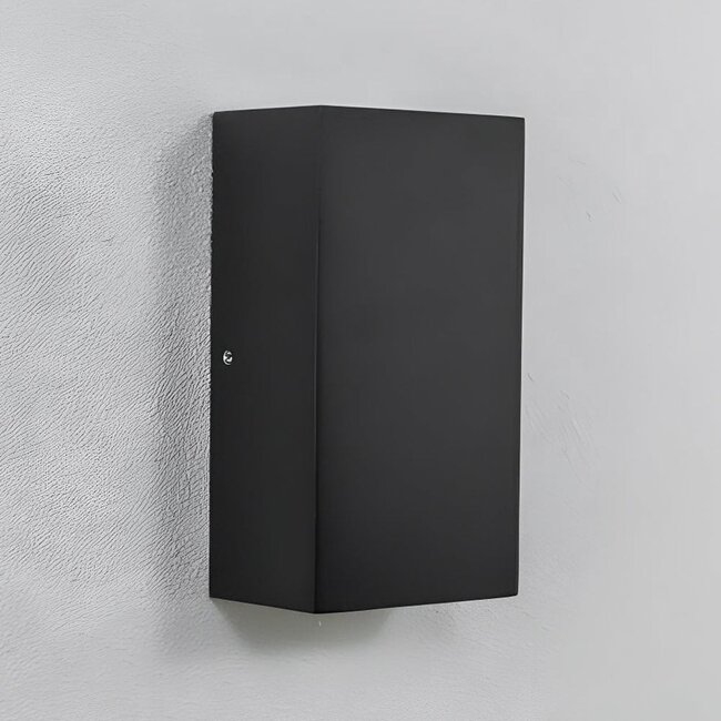 2-flammige Außenwandleuchte Cole - Schwarz mit integrierter LED