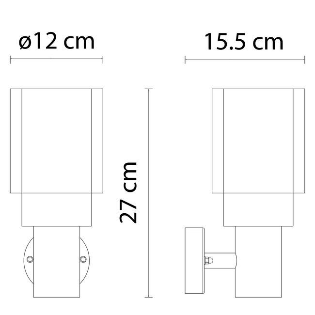 Schwarze Wandleuchte außen inkl. LED - Bax