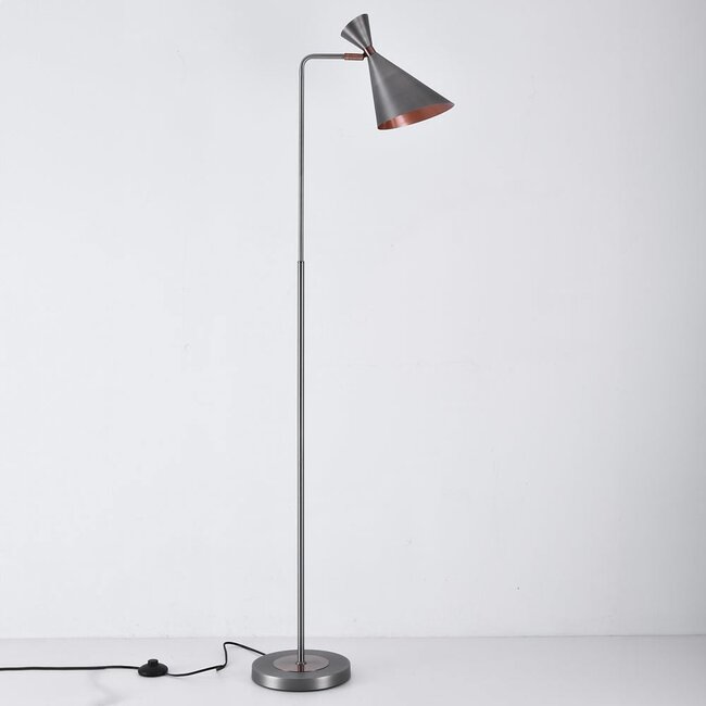 Industrielle Stehlampe Antiksilber mit Kupfer - Georgia