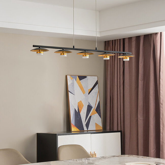 Moderne Hängelampe Martha 5-flammig mit integrierten LEDs, dimmbar