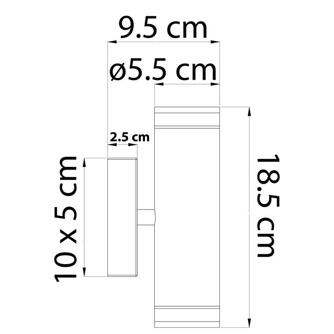 Wandleuchte Yara - mattschwarz