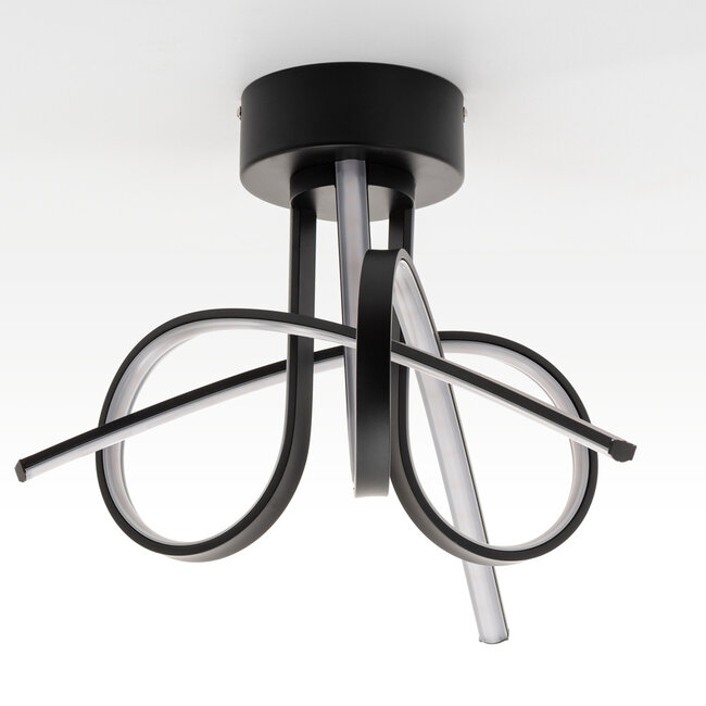 Schwarze Design-Deckenleuchte Fallon - 3-stufig dimmbar