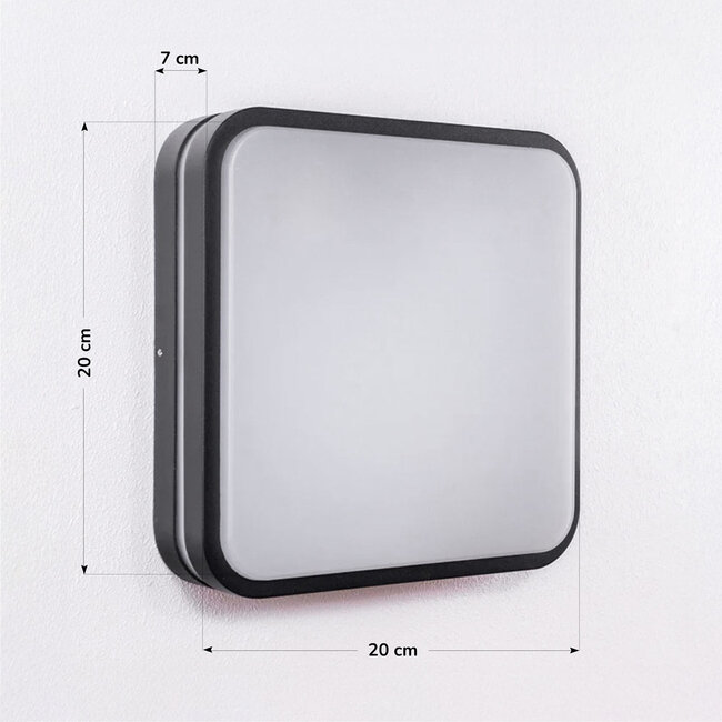 Moderne quadratische Wandleuchte schwarz 20 cm- Seb