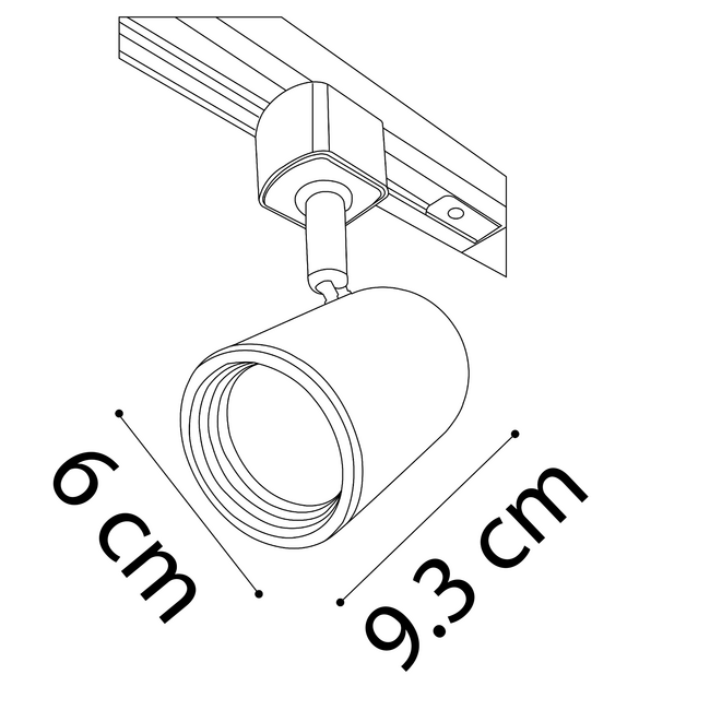 Schienen-Spot 1-phasig Collin - schwarz