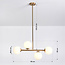 4-flammige Design-Deckenleuchte Asun - Gold und milchweißes Glas