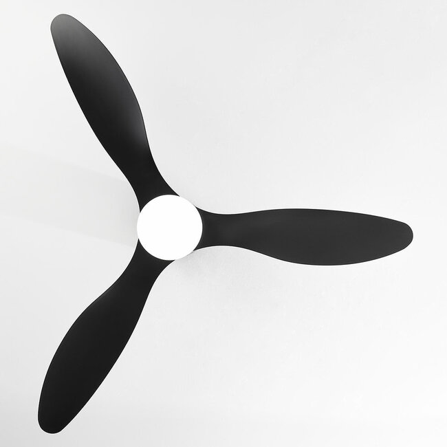 Deckenventilator mit Beleuchtung, 3 Flügel, schwarz - Zazoe
