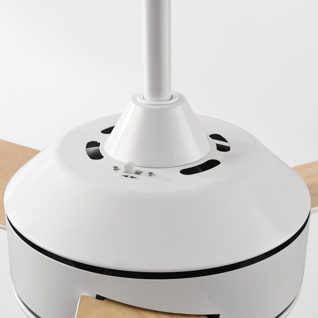 Deckenventilator Jinx inkl. LED und wendbaren Rotorblättern in Weiß und Hellbraun