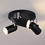 Moderner mattschwarzer mit Chrom Deckenstrahler 3-flammig - Houston
