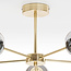 Goldfarbene Industrielle Deckenleuchte  Rauchglas und Spiegeleffekt, 5-flammig - Leah