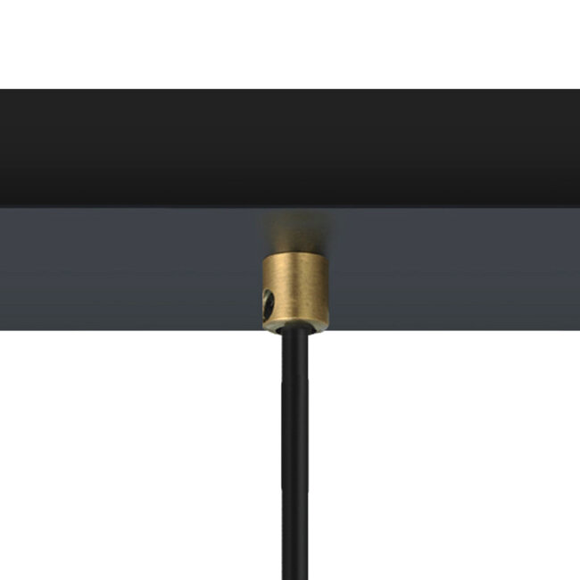 Moderne mattschwarze und sandgoldene Pendelleuchte mit amber Glas, 5-flammig- Seattle