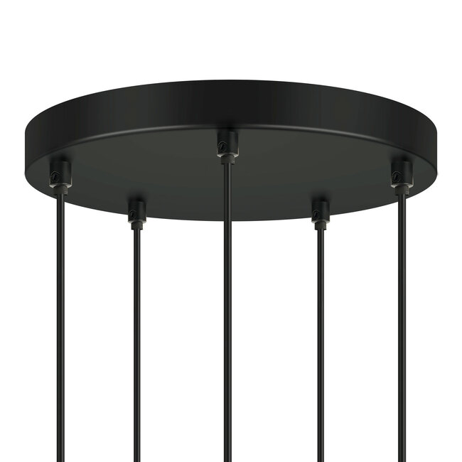 Design-Chrom-Pendelleuchte mit rauchgrauem Glas 5-flammig - Boise