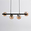 Moderne Pendelleuchte 4-flammig mit amber Glas - Saba