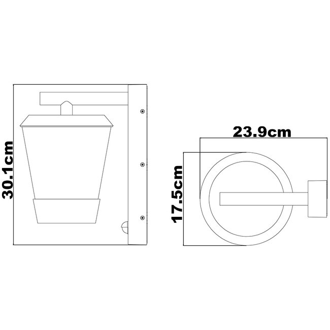 Moderne dunkelgraue 12W Wandleuchte inkl. Sensor für den Außenbereich - Tygo
