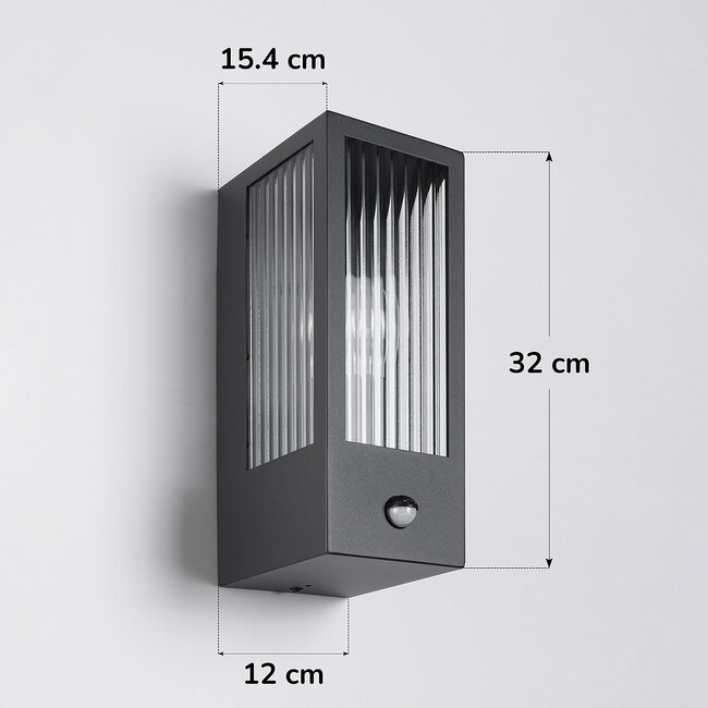 Wandleuchte Amiens aus Glas mit geriffelten Details