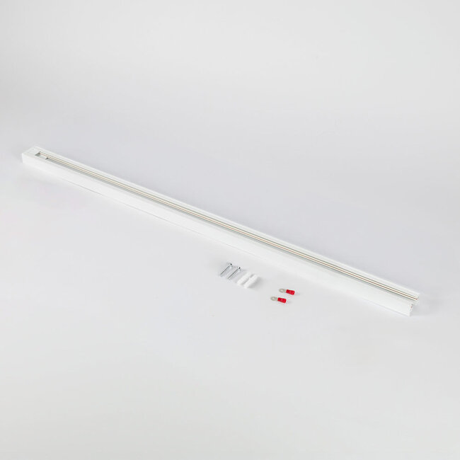 1-Phasen-Stromschiene 75 cm ohne Anschlussblock, mit Endkappe - weiß