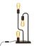 Tischlampe Zus 3-flammig mit schwarzem Metall und dynamischem Design