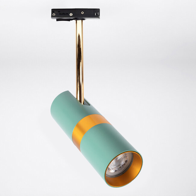 Schienenstrahler 1-phasig Remi - hellblau mit gold