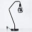 Tischlampe Dewi - Schwarz mit Kupfer und Rauchglas