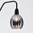 Stehlampe Diede, Mattschwarz mit Kupfer und Rauchglas