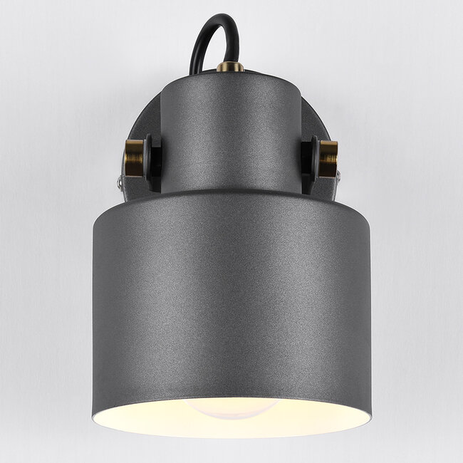 Schwenkbare Wandlampe Alfie in Grau