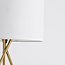 Tischlampe Susan - Goldener Dreifuß mit Stoffschirm