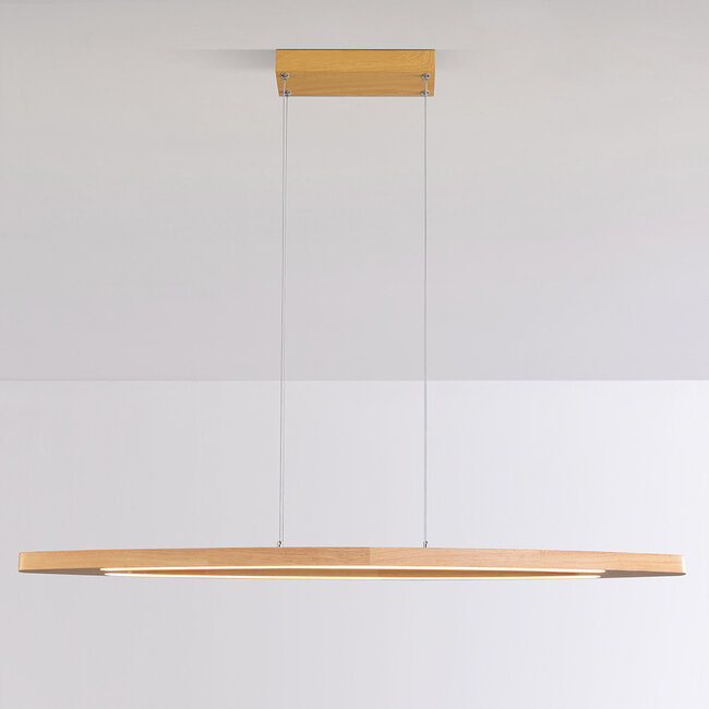 Hängeleuchte Jimmy aus Holz mit integrierter LED, dimmbar