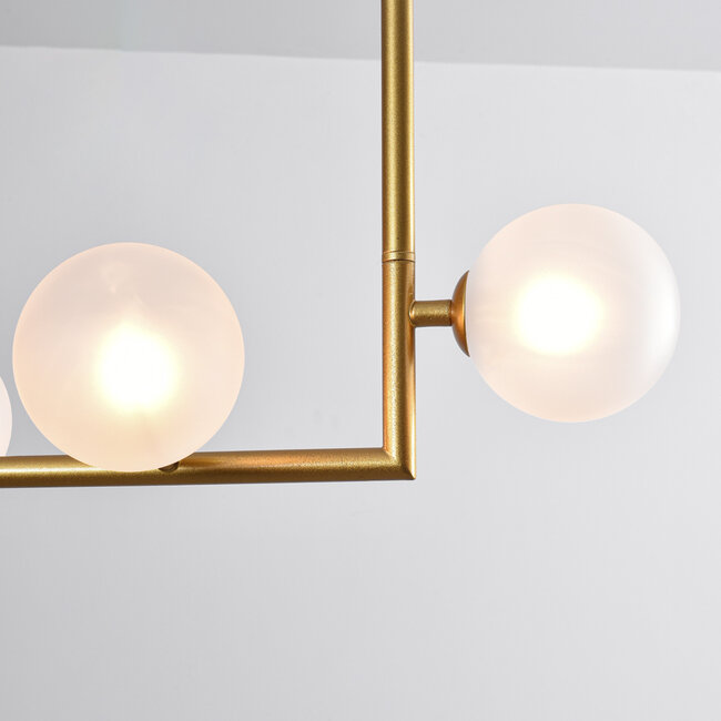 Design-Hängeleuchte Marcus mit Milchglas, 6-flammig