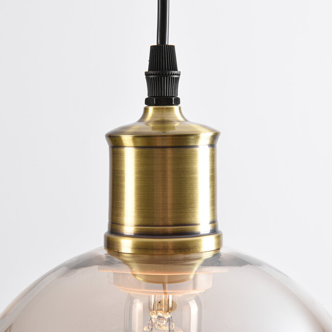 1-Licht-Pendelleuchte Liya cognacfarbenes Glas