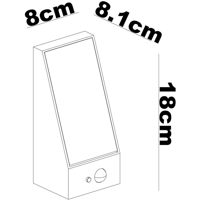 Solar-Wandleuchte mit Sensor - Donya