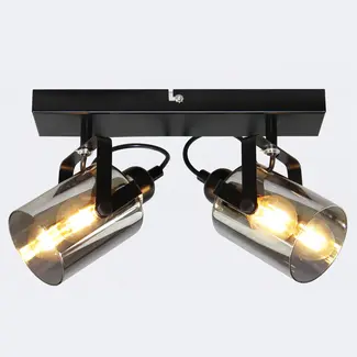 Deckenleuchte mit Rauchglas, 2-flammig - Ryan