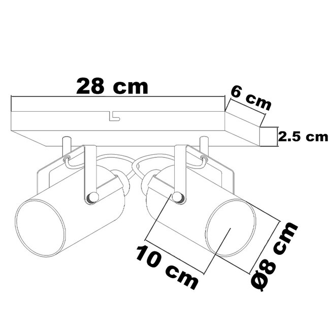 Deckenleuchte mit Rauchglas, 2-flammig - Ryan