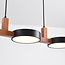 Design-Hängelampe mit integrierten LEDs schwarz mit Holz - Aristo