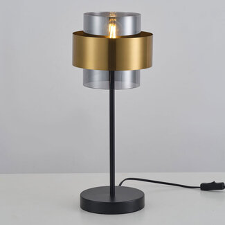 Tischlampe Lor mit Rauchglas - Bronze