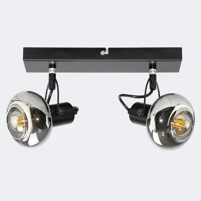 Deckenleuchte mit Rauchglas, 2-flammig - Seppe