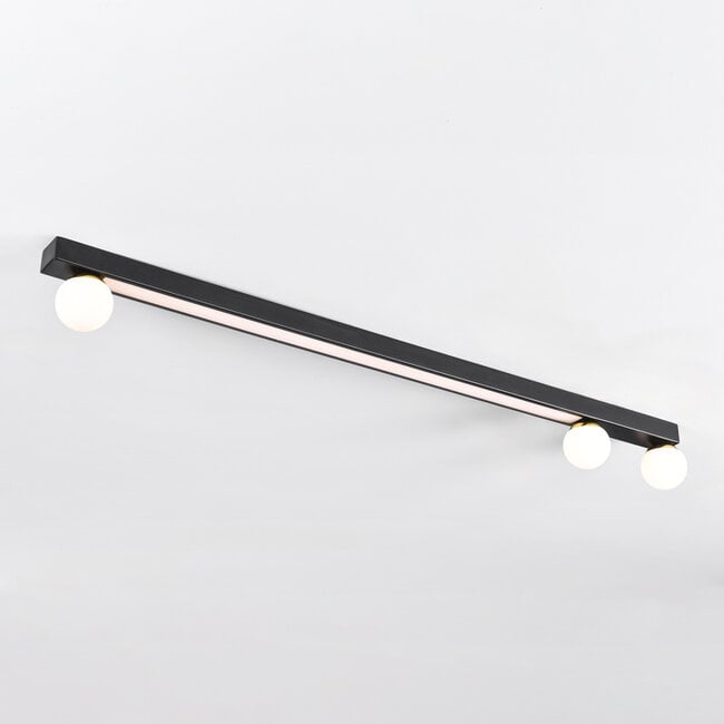 Deckenleuchte Xander mit integrierter LED - Schwarz und Milchweiß