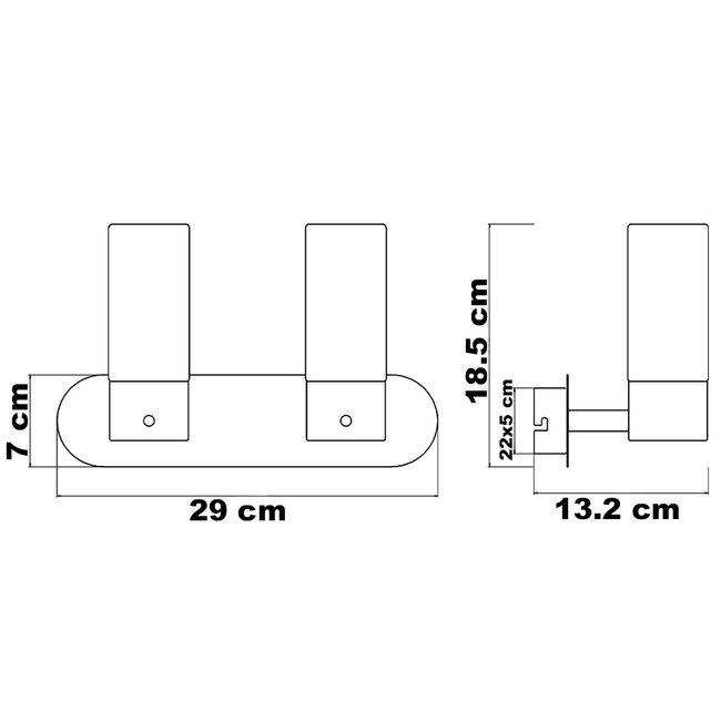 Zeitgenössische Badezimmer-Wandleuchte mit Chrom, IP44 - Estera