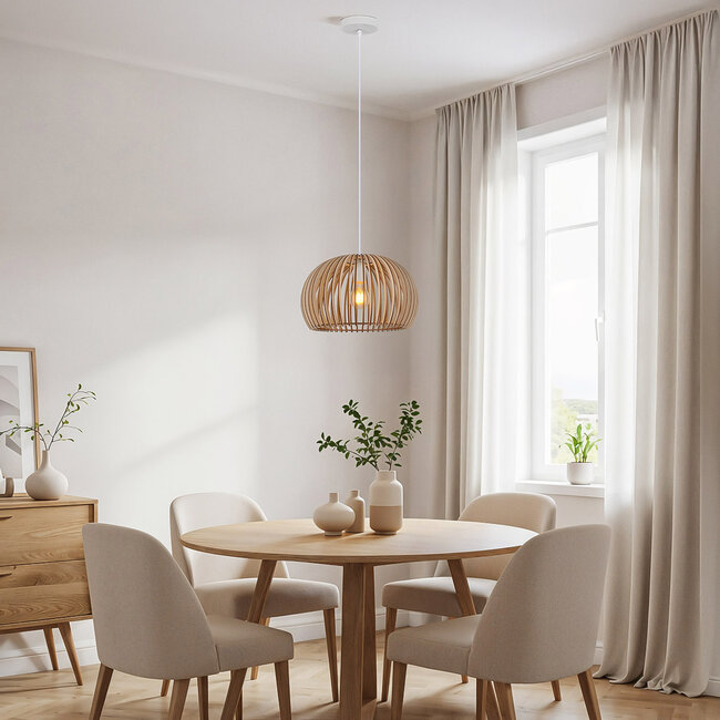 Boho Hängelampe aus Holz - Medis